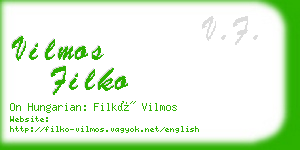 vilmos filko business card